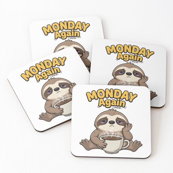 Item preview, Monday Again Lazy Sloth Coffee designed and sold by TshirtsOnline-.