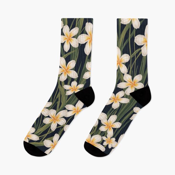 Item preview, Plumeria Flower Design On Dark Blue Background designed and sold by burbankdesigns.