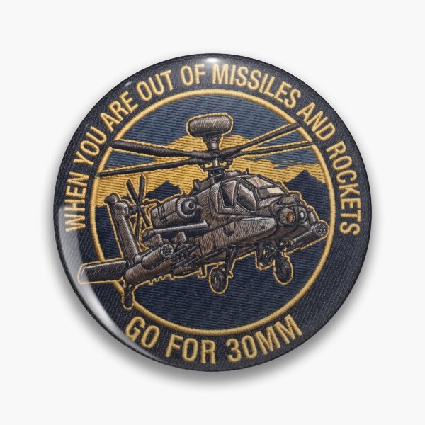 Item preview, AH-64 Apache Attack Helicopter 30mm Cannon Tactical Humor Emblem designed and sold by ArtDreams92.