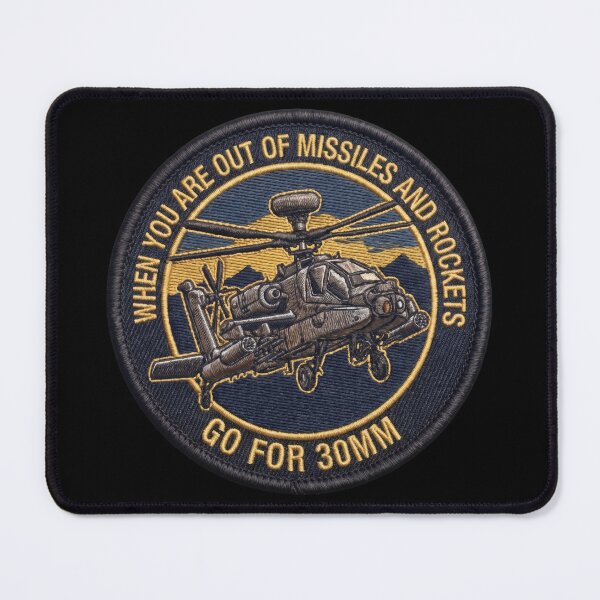 Item preview, AH-64 Apache Attack Helicopter 30mm Cannon Tactical Humor Emblem designed and sold by ArtDreams92.