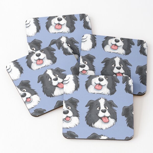 Item preview, Cute Border Collie Dog Faces Cartoon designed and sold by NicolasGlowArt.