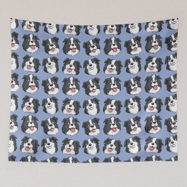 Item preview, Cute Border Collie Dog Faces Cartoon designed and sold by NicolasGlowArt.