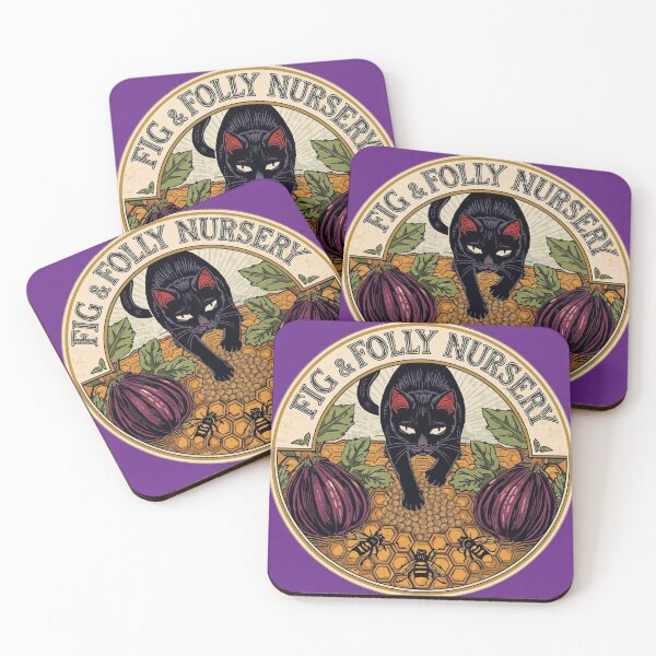 Item preview, Fig & Folly Nursery: Black Cat, Figs, and Bees Vintage Label designed and sold by The-HistoryGirl.