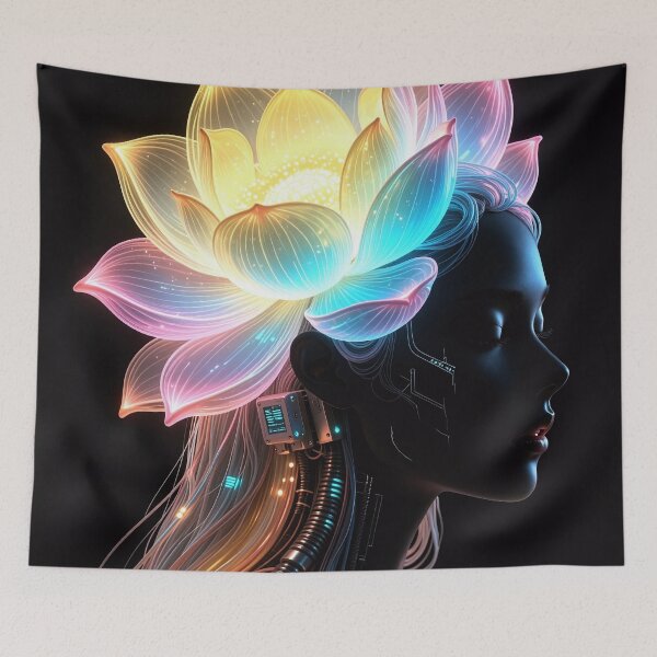 Item preview, The Neon Lotus: Biocyber Ascension Bloom designed and sold by Insomnia Art Designs.