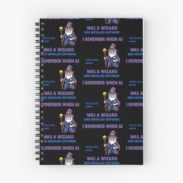 Item preview, I Remember When AI Was A Wizard Installing Software Funny Tech Design designed and sold by TeeTimeTreasure.