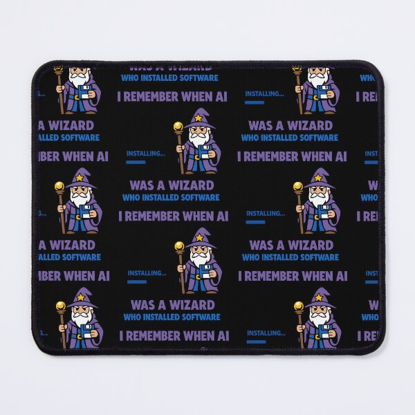Item preview, I Remember When AI Was A Wizard Installing Software Funny Tech Design designed and sold by TeeTimeTreasure.