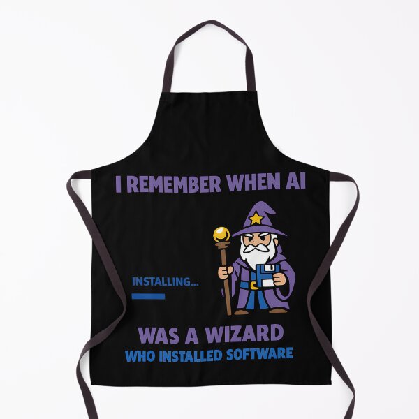 Item preview, I Remember When AI Was A Wizard Installing Software Funny Tech Design designed and sold by TeeTimeTreasure.