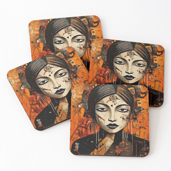 Item preview, Abstract Asian Woman Face Grunge Style designed and sold by BetweenForms.