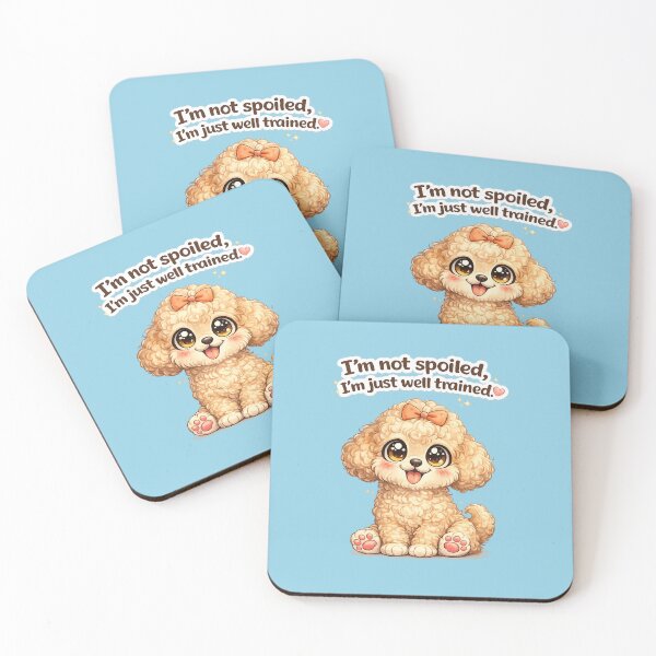 Item preview, Funny Cute Miniature Poodle Big Eyes Kawaii Puppy with Quote designed and sold by StickyDelights.