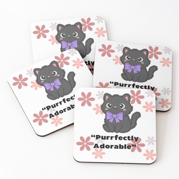 Item preview, Purrfectly Adorable Cute Black Cat with Flowers designed and sold by LazyGirlClubStore .