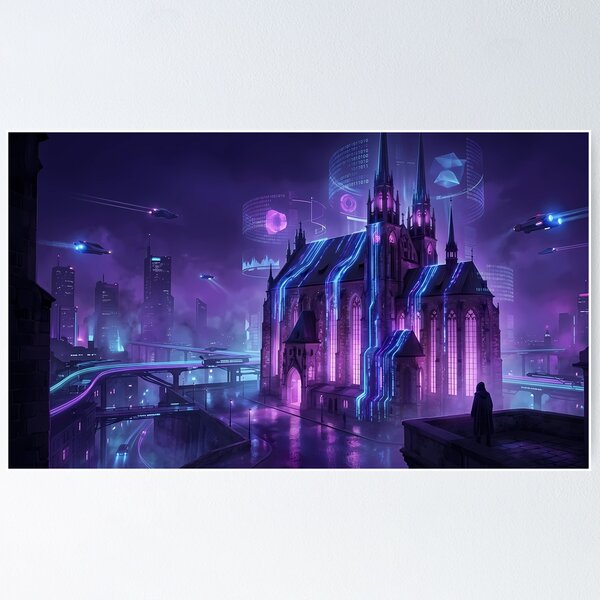 Artikelvorschau, Cyberpunk-Gothic-Kathedrale-Kunst entworfen und verkauft von BrnoArtCZAI.