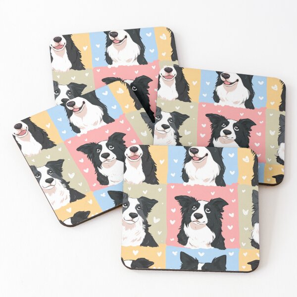 Item preview, Cute Border Collie Dog Lover Hearts Pattern designed and sold by NicolasGlowArt.