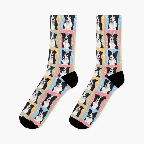 Item preview, Cute Border Collie Dog Lover Hearts Pattern designed and sold by NicolasGlowArt.