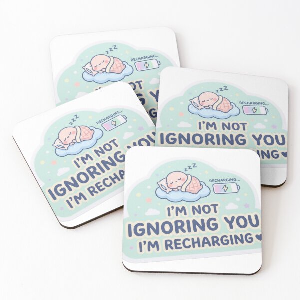 Item preview, I’m Not Ignoring You I’m Recharging Sticker – Funny Introvert Aesthetic Sticker designed and sold by CutePlix.