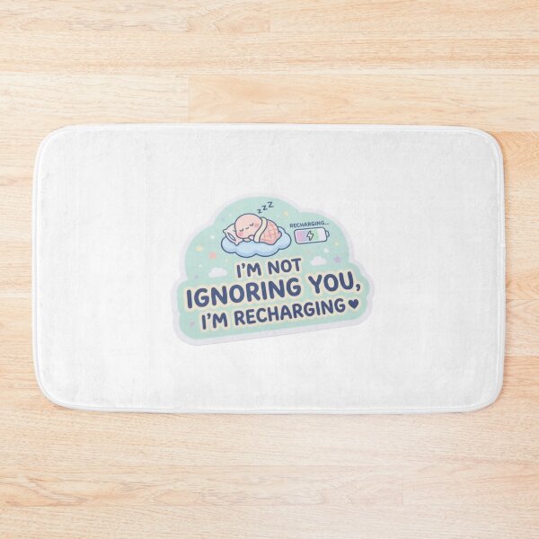 Item preview, I’m Not Ignoring You I’m Recharging Sticker – Funny Introvert Aesthetic Sticker designed and sold by CutePlix.