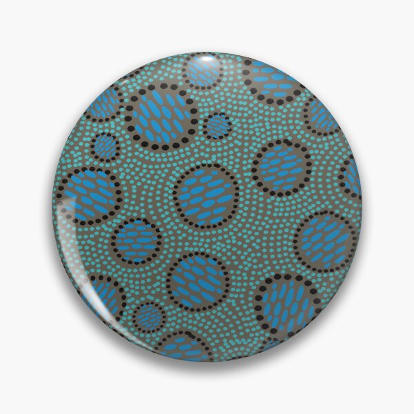 Item preview, Bold shweshwe inspired blooms blue and turquoise designed and sold by phatlizzardart.