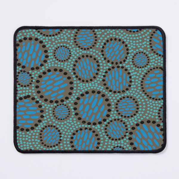 Item preview, Bold shweshwe inspired blooms blue and turquoise designed and sold by phatlizzardart.