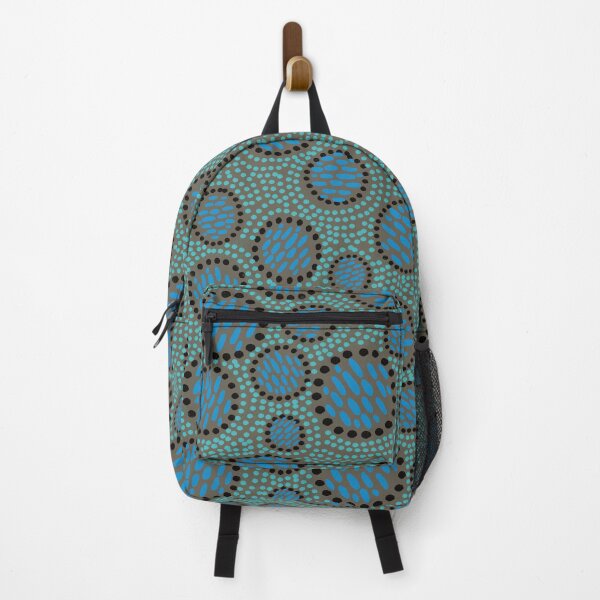 Item preview, Bold shweshwe inspired blooms blue and turquoise designed and sold by phatlizzardart.
