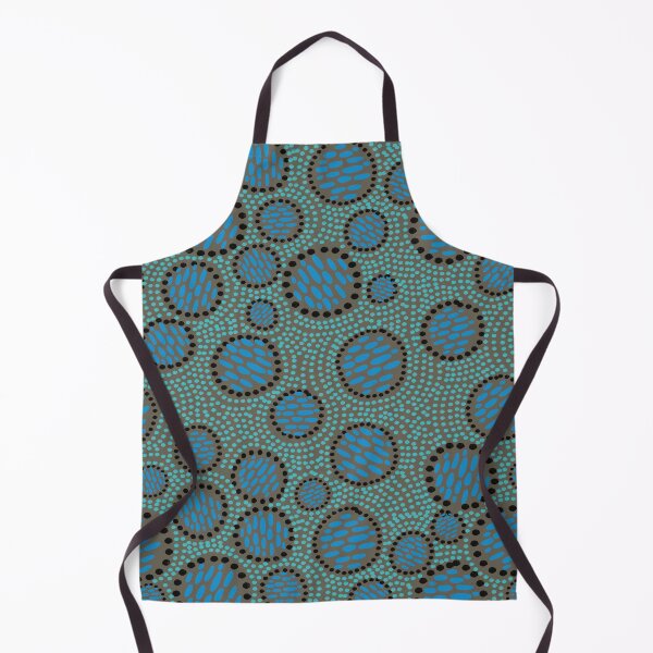 Item preview, Bold shweshwe inspired blooms blue and turquoise designed and sold by phatlizzardart.
