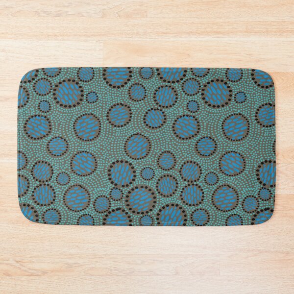 Item preview, Bold shweshwe inspired blooms blue and turquoise designed and sold by phatlizzardart.