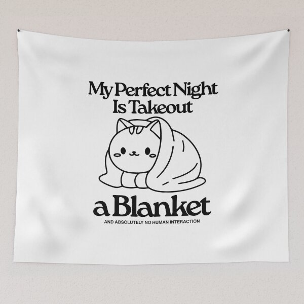 Item preview, My perfect night is takeout a blanket designed and sold by Peerless-Prime.