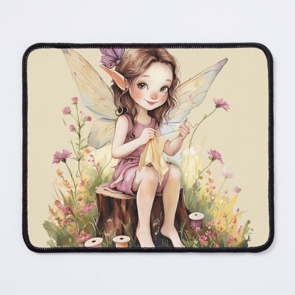 Item preview, Sewing seamstress embroidery cute girl fairy woodland elf designed and sold by BigMRanch.