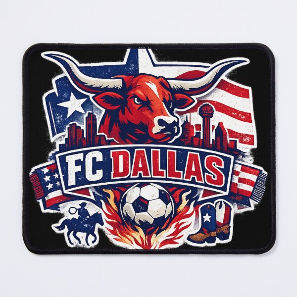 Item preview, Dallas Soccer Design Texas Football Bull Graphic Dallas Skyline Sports Fan Shirt USA Soccer Gift Texas Pride Tee designed and sold by GarnerSupplyCo.