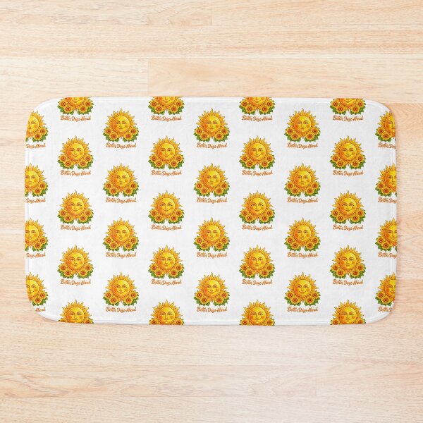 Item preview, Better Days Ahead Sun Face Sunflower Positive Affirmation Celestial Optimism Uplifting Statement designed and sold by The Junto Shop.