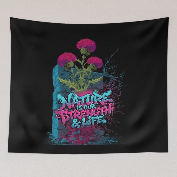 Item preview, Nature Is Our Strength & Life – Urban Graffiti Thistle designed and sold by Oksana Graf Art.