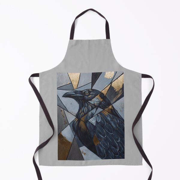 Item preview, Geometric Raven in Gray and Gold designed and sold by Agnieszka Gajewska art.