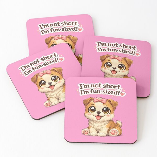 Item preview, Funny Cute Bulldog Big Eyes Kawaii Puppy I’m Short I’m Fun Sized designed and sold by StickyDelights.