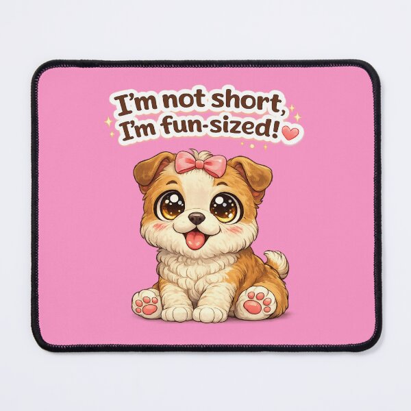 Item preview, Funny Cute Bulldog Big Eyes Kawaii Puppy I’m Short I’m Fun Sized designed and sold by StickyDelights.