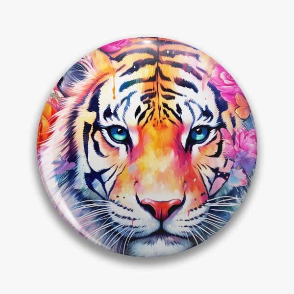 Item preview, Pink Fantasy Tiger Art Adorned With Colorful Flowers designed and sold by DEC02.
