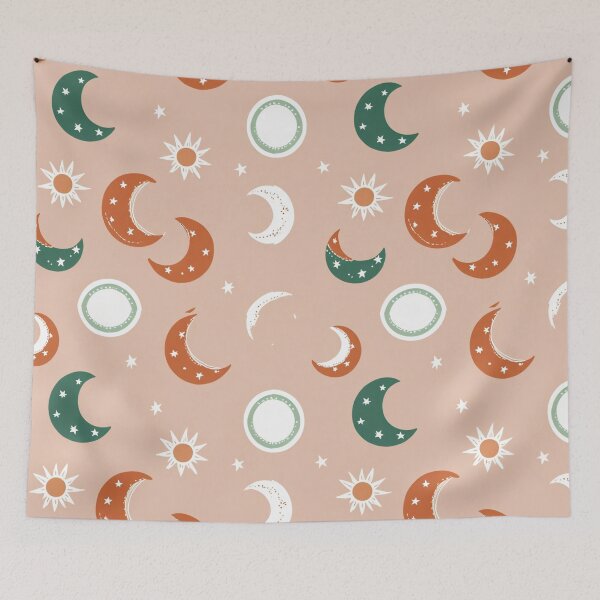 Item preview, Boho Celestial Sun Moon and Stars Pattern designed and sold by Quotable Gear.