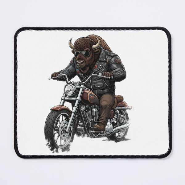 Item preview, Badass Bison Riding Classic Cruiser Motorcycle designed and sold by ASMAR B.