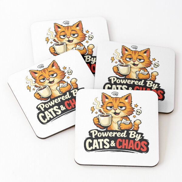 Item preview, Powered By Cats And Chaos Funny Cat Mom Quote designed and sold by ILYASSE1.