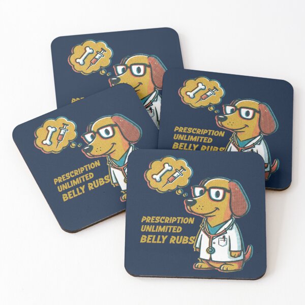 Item preview, Funny Dog Doctor Prescription Unlimited Belly Rubs Vet Humor T-Shirt designed and sold by Negisandeep studio.