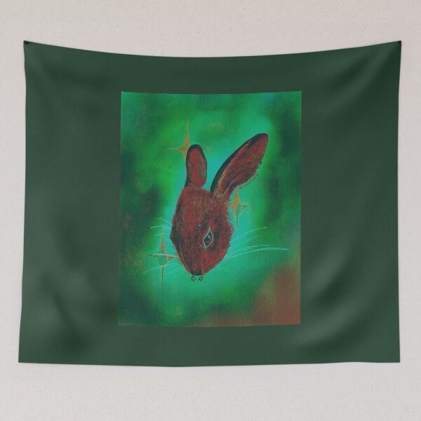 Item preview, Dreamy Green Bunny Head Surreal Aesthetic Art designed and sold by ghostieking.