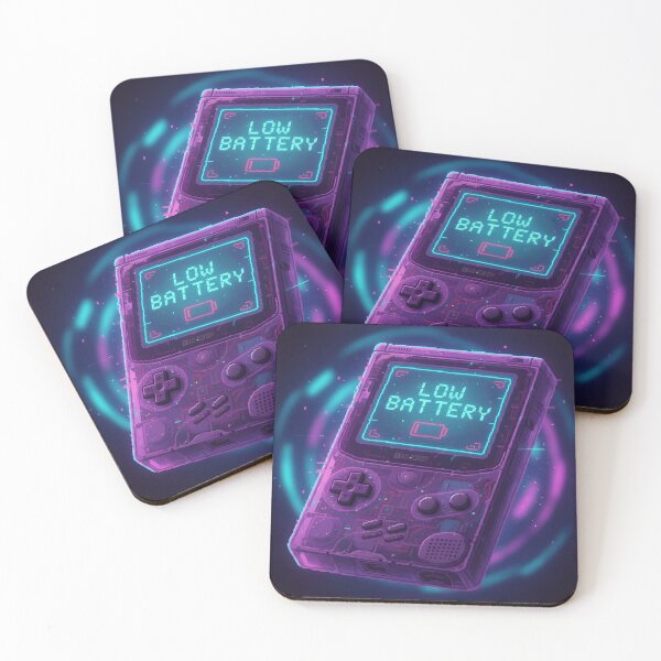 Item preview, Neon Retro Handheld Console - Low Battery Glitch Art | Synthwave Gamer Decor designed and sold by RBCTk.
