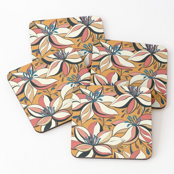 Item preview, Mustard Floral Seamless Pattern | Modern Botanical Retro Flowers designed and sold by MonNoir.