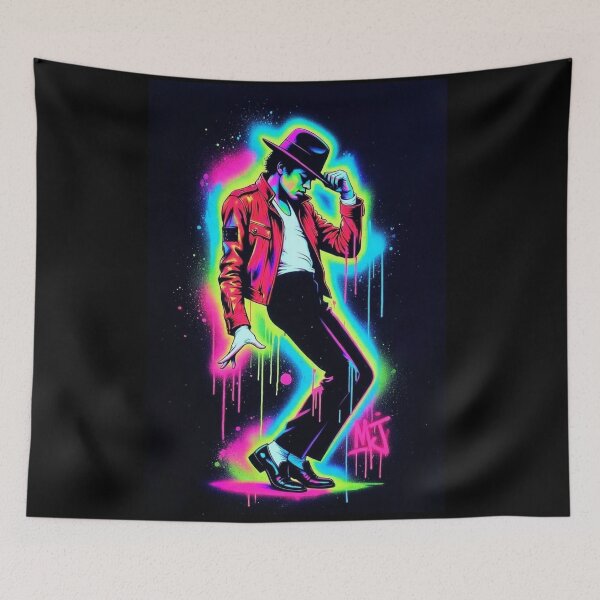 Item preview, MJ Dance King Neon Glow Bomber Jacket Art designed and sold by ExploreAura Studio.