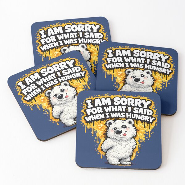 Item preview, Funny Hungry Polar Bear “I Am Sorry For What I Said When I Was Hungry” Cute Graffiti Sticker designed and sold by MimiSabu.