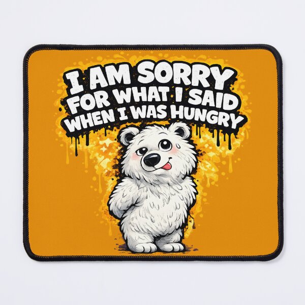 Item preview, Funny Hungry Polar Bear “I Am Sorry For What I Said When I Was Hungry” Cute Graffiti Sticker designed and sold by MimiSabu.