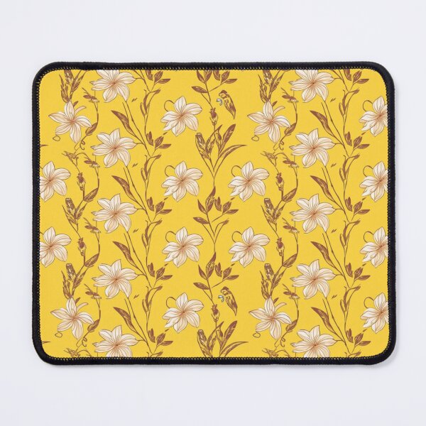 Item preview, Plumeria Flower Pattern Glowing Yellow Background designed and sold by burbankdesigns.