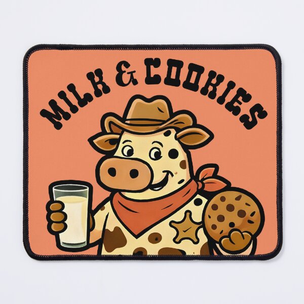 Item preview, Western cowboy sheriff cow milk and cookies law sweets desserts designed and sold by BigMRanch.