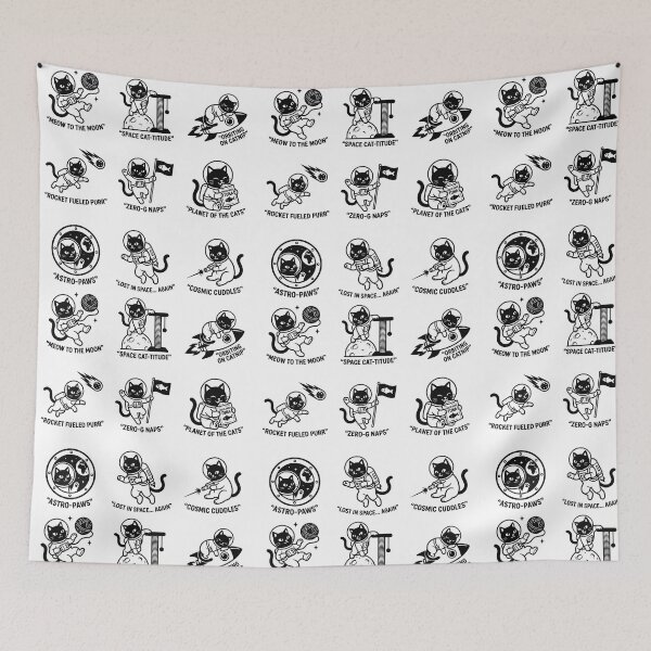 Item preview, Funny Black Cat Space Collection Retro Astronaut designed and sold by JessArty ⭐⭐⭐⭐⭐.