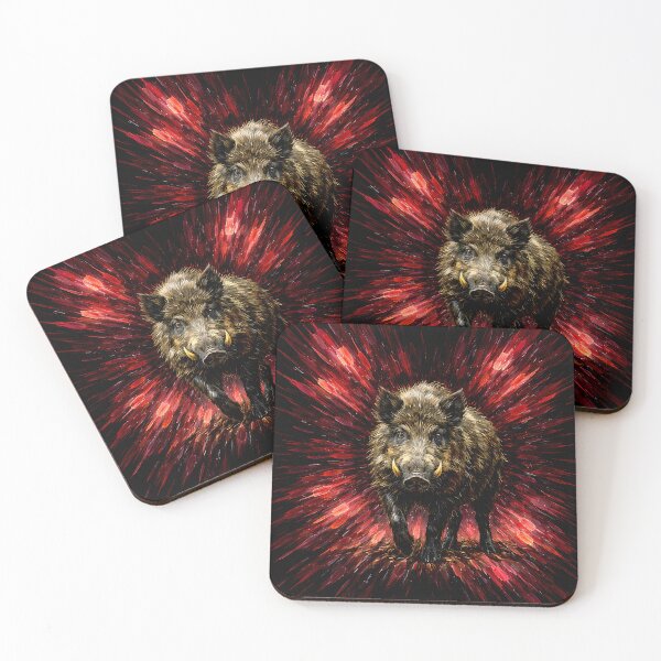 Item preview, Majestic Wild Boar In Red Light Burst designed and sold by Vista Atelier.