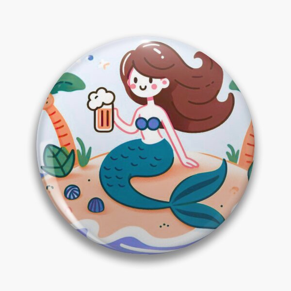 Item preview, Whimsical Mermaid Beer on Tropical Island Art designed and sold by Lougud.