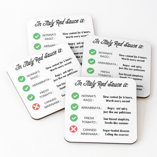 Item preview, Funny Italian Food Rules: Authentic Red Sauce vs Canned Marinara designed and sold by TheItaliandilemma.
