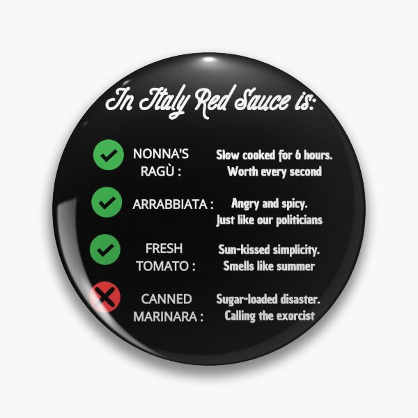 Item preview, Funny Italian Food Rules: Authentic Red Sauce vs Canned Marinara Black Version designed and sold by TheItaliandilemma.